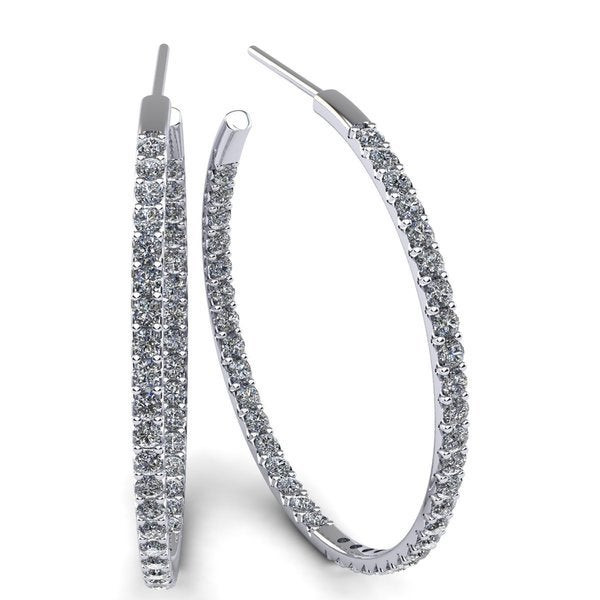 Quarter Carat Diamond Earrings
 Shop 14K White Gold 2 Carat Diamond Three Quarter Hoop