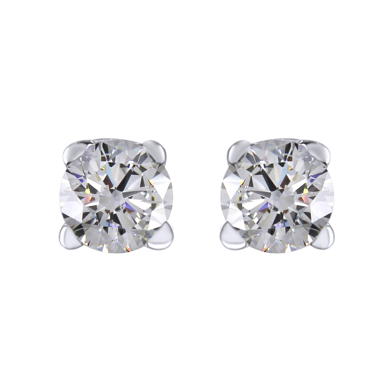 Quarter Carat Diamond Earrings
 1 4 Carat Round Cut CVD Coated Diamond Stud Earrings 10K