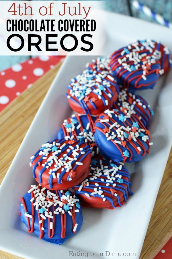 Quick And Easy Fourth Of July Desserts
 4th of July Chocolate Covered Oreos Easy 4th of July