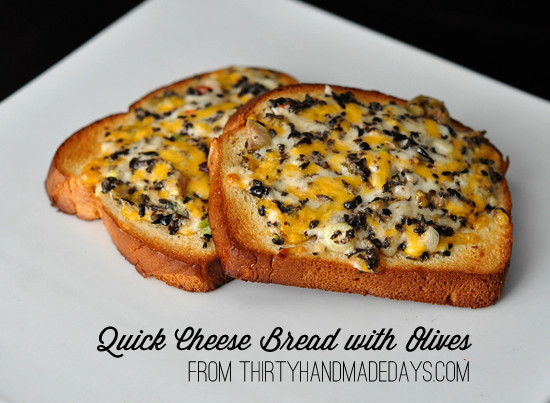 Quick Cheese Bread
 Quick Cheese Bread with Olives