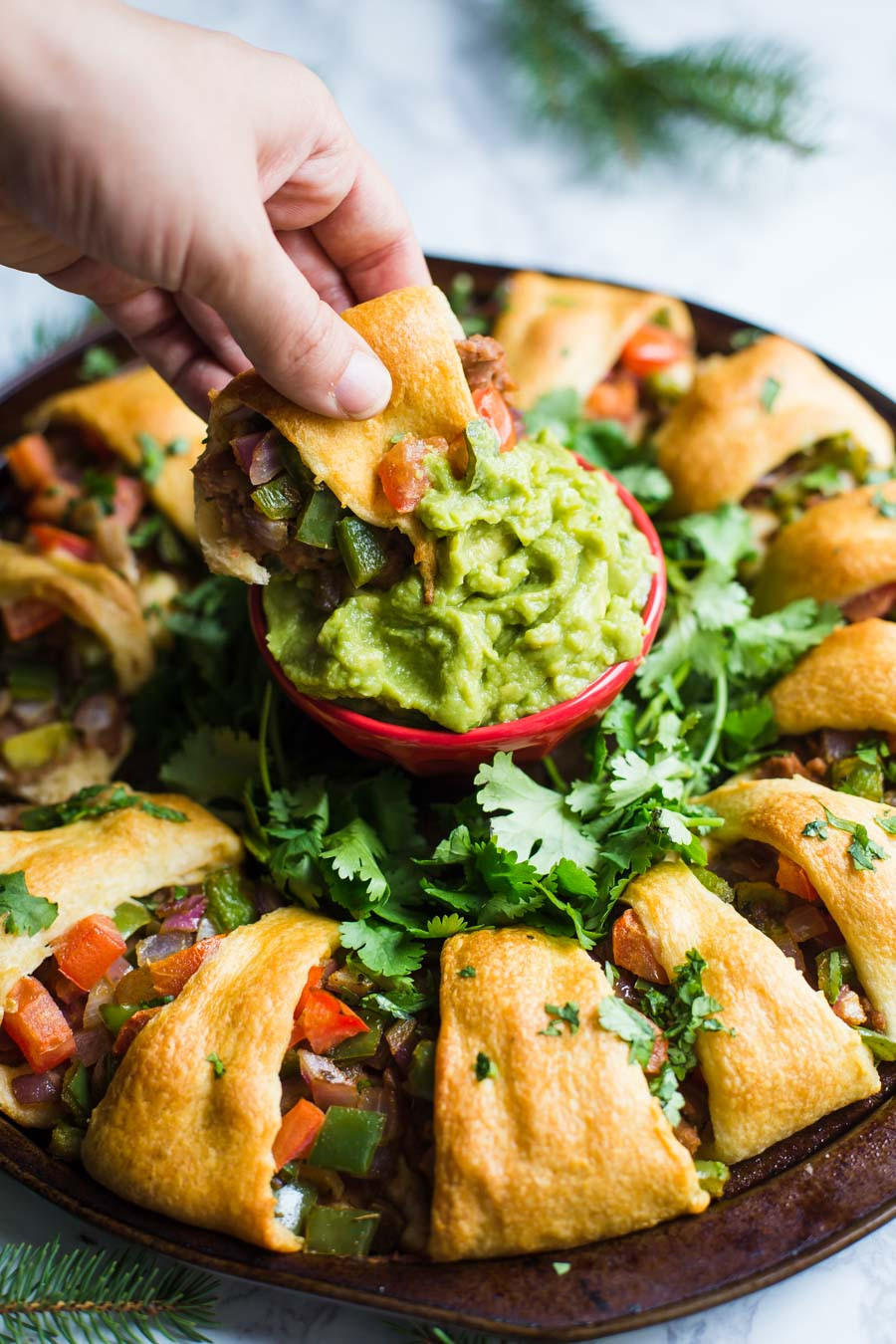 Quick Vegetarian Appetizers
 Holiday Wreath Taco Ring V