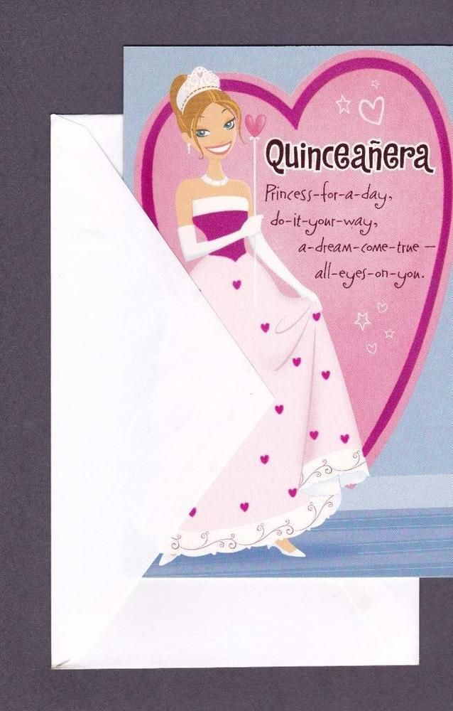 Quinceanera Birthday Wishes
 Spanish Greeting Card Quinceanera ALL WORDS IN ENGLISH