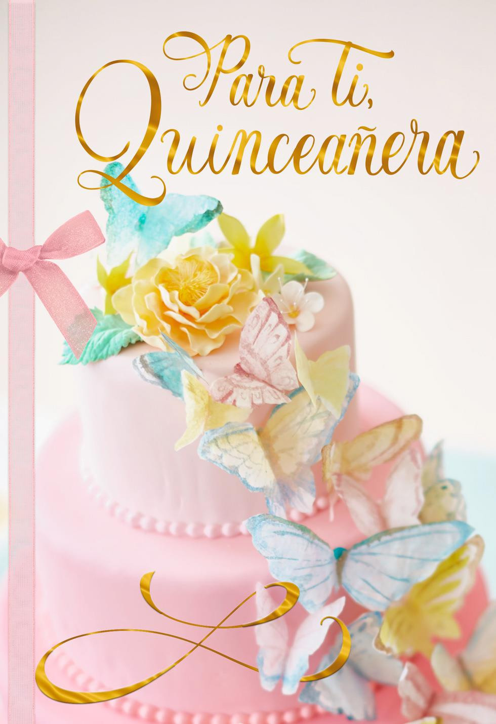 Quinceanera Birthday Wishes
 Butterfly Cake Spanish Language Quinceañera Card