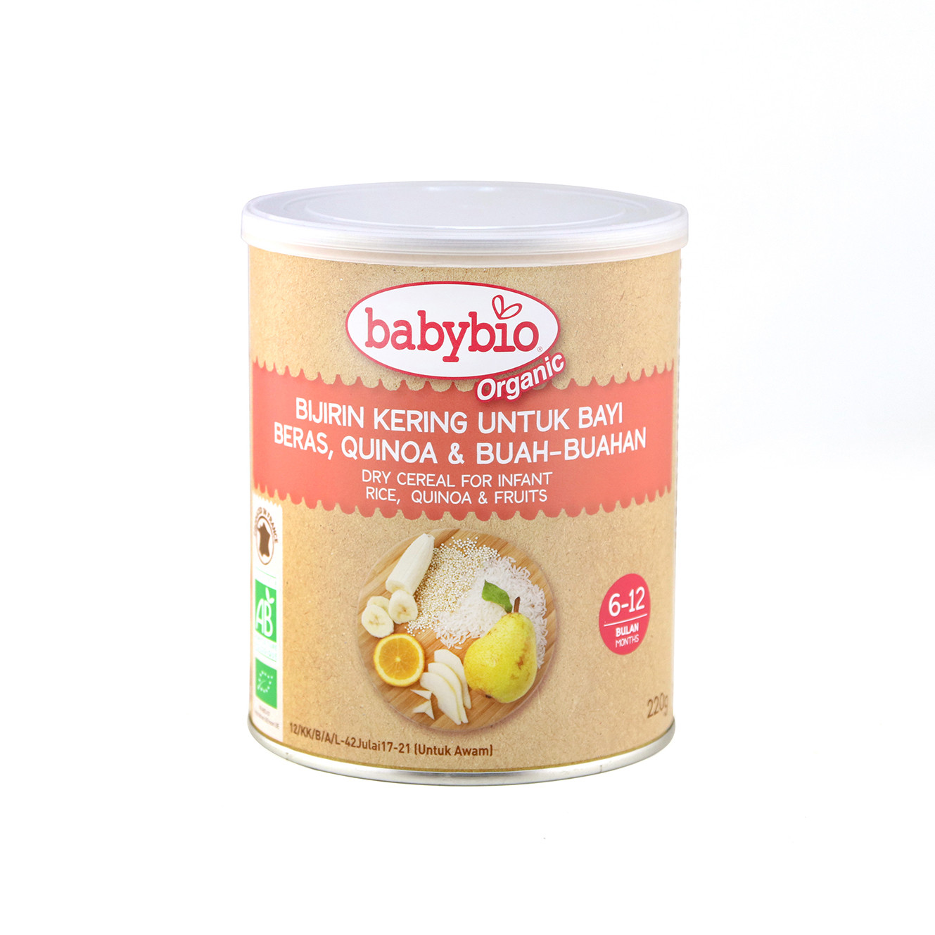 Quinoa Baby Cereal
 Babybio Dry Cereal for Infant Rice Quinoa & Fruits 220g