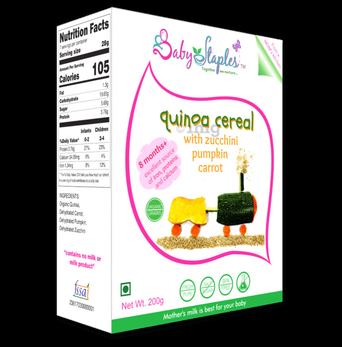 Quinoa Baby Cereal
 Baby Staples Organic Quinoa Zucchini Cereal Buy box of