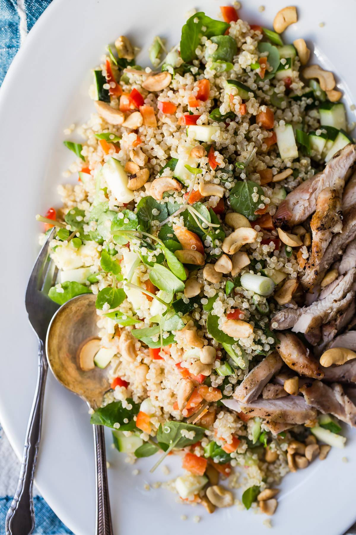 Quinoa Chicken Salad
 Chicken Quinoa Salad with a Dijon Dressing Foodness Gracious