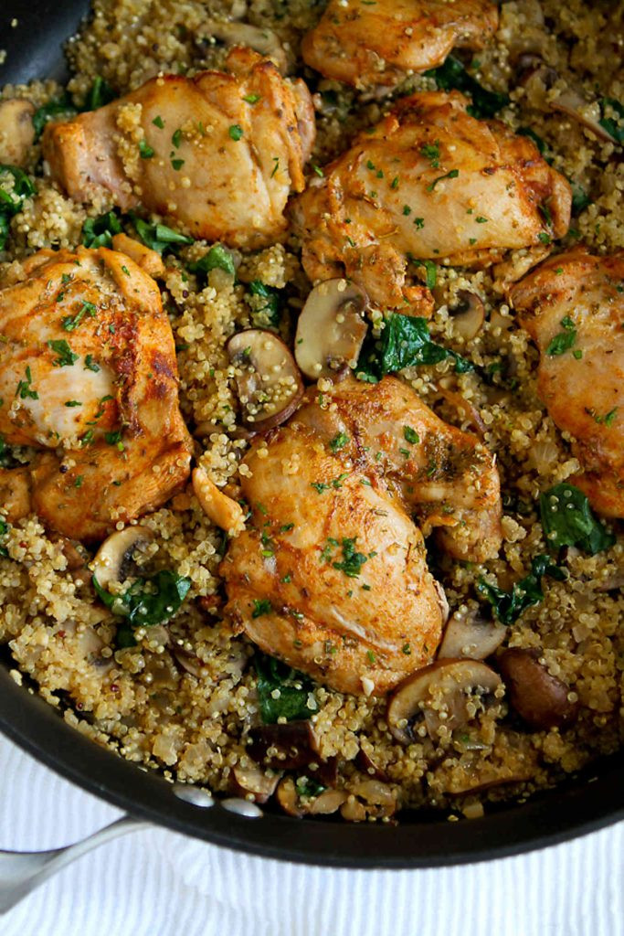 Quinoa Dinner Ideas
 e Pot Chicken Quinoa Mushrooms & Spinach Easy Dinner