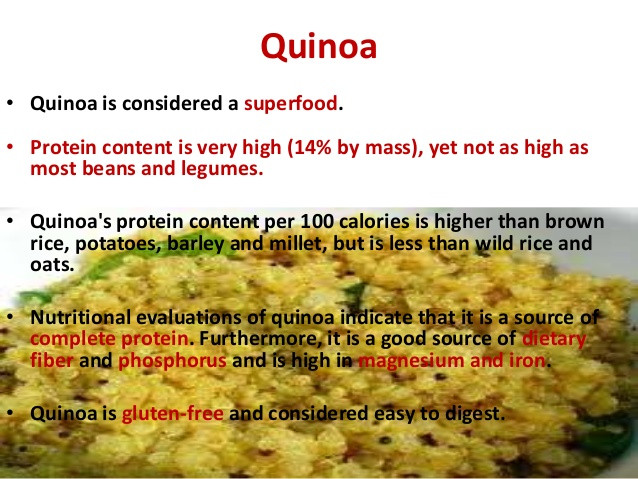 Quinoa Fiber Content
 Protein and Fiber Content quinoa vs legumes