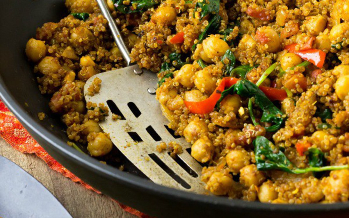 Quinoa Recipe Indian
 Indian Quinoa and Chickpea Stir Fry [Vegan] e Green Planet