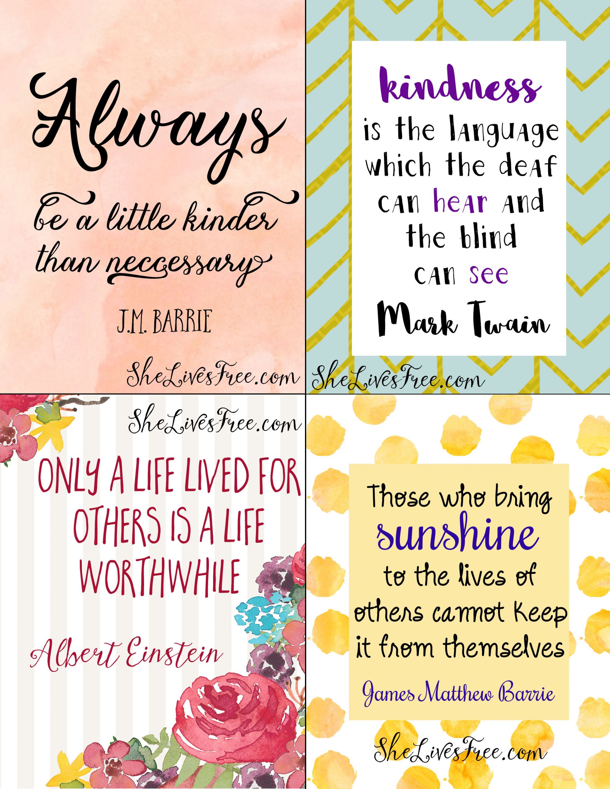 Quote About Kindness
 Free Printable Quotes to Inspire Kindness Lunch Notes for