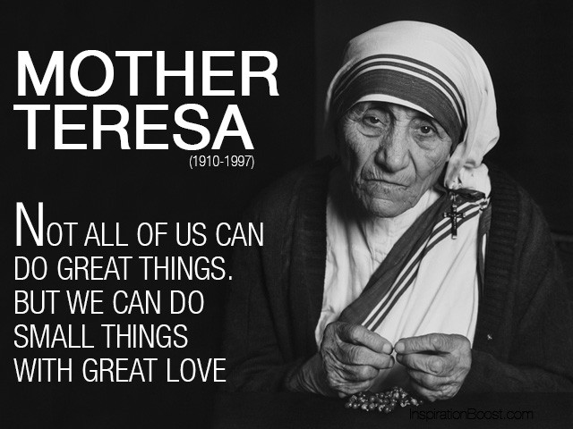 Quote Mother Teresa
 Just another part to the “Apple tree story”