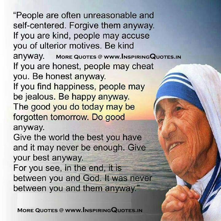 Quote Mother Teresa
 BLESSED TERESA OF CALCUTTA