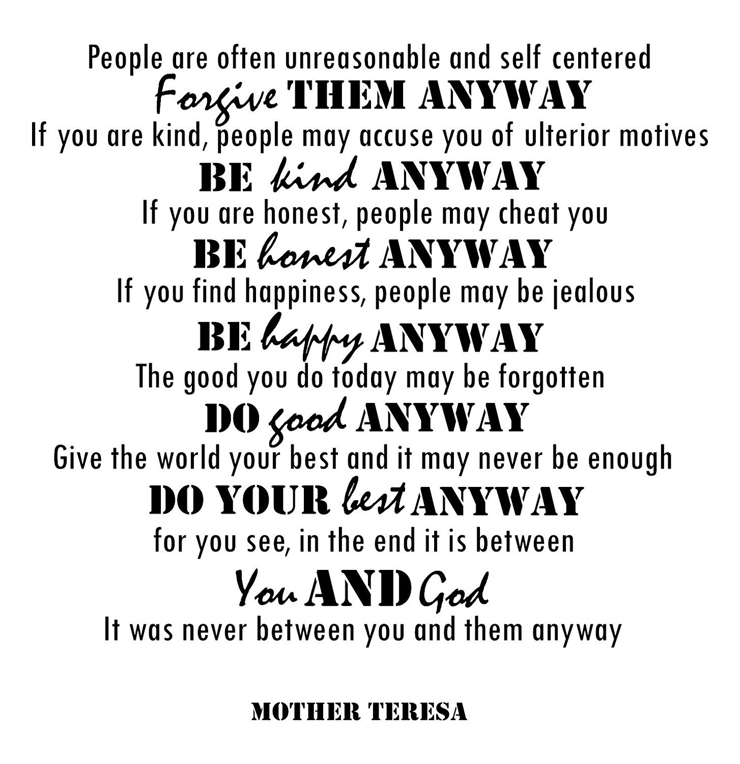 Quote Mother Teresa
 Mother Teresa Quotes Inspirational Wall Decals Wall