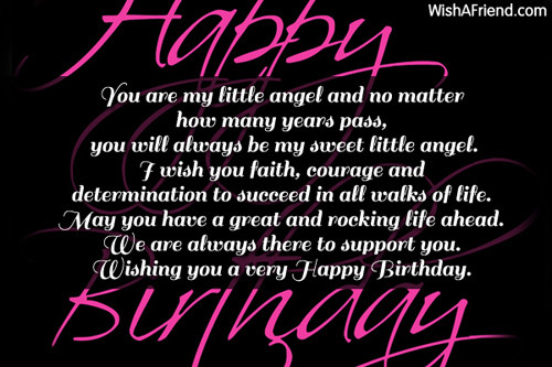 Quotes About Daughters Birthdays
 You are my little angel and Daughter Birthday Saying