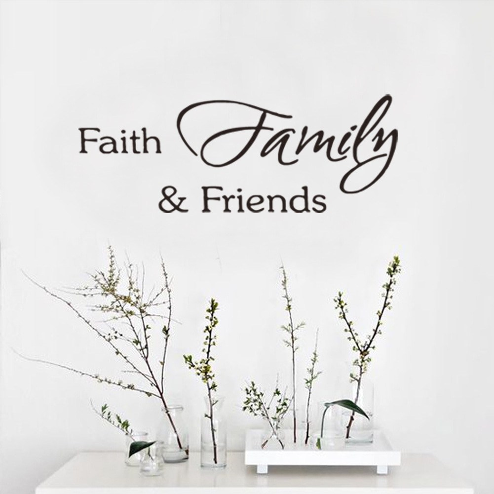 Quotes About Faith And Family
 Faith Family And Friends Quote Wall Door Decals PVC Vinyl