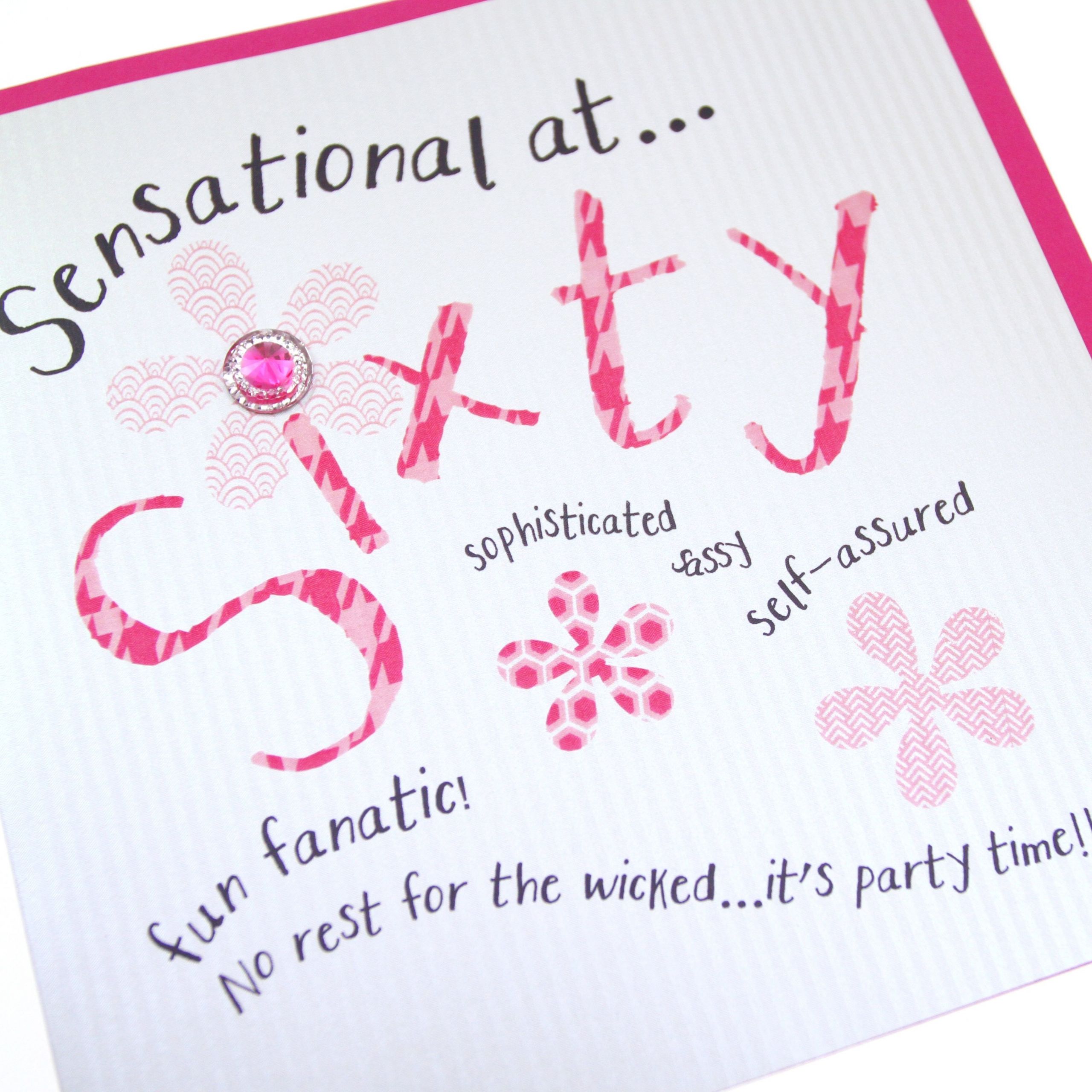 Quotes For 60Th Birthday Female
 Handmade 60th Birthday Card Women s Hot Pink Flowers