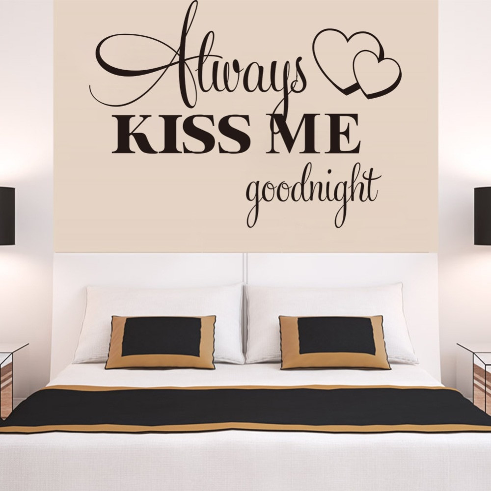 Quotes For Bedroom Wall
 Boutique Always kiss me Good night quote bedroom decals