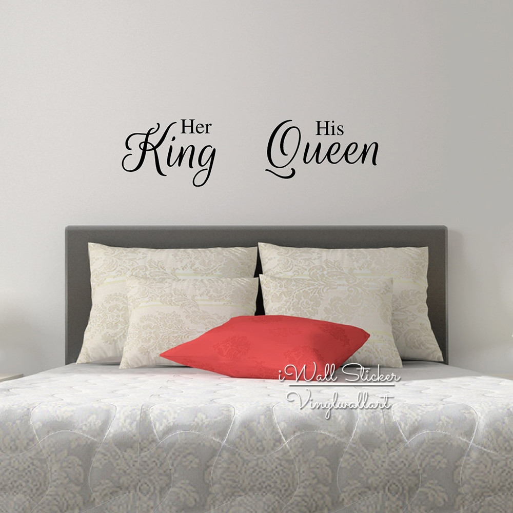 Quotes For Bedroom Wall
 Her King His Queen Quote Wall Sticker Love Quote Wall