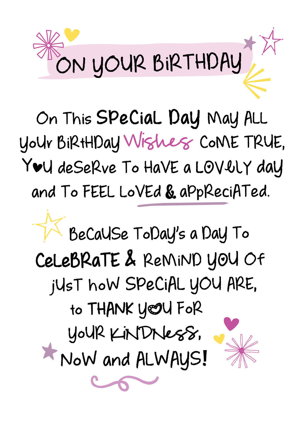 Quotes For Birthday Card
 Your Birthday Inspired Words Greeting Card Blank Inside