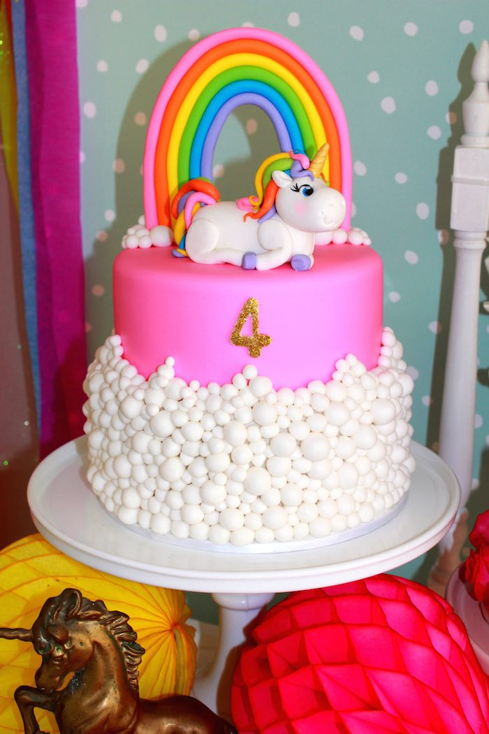 Rainbow And Unicorn Party Ideas
 Kara s Party Ideas Rainbow Unicorn Themed Birthday Party
