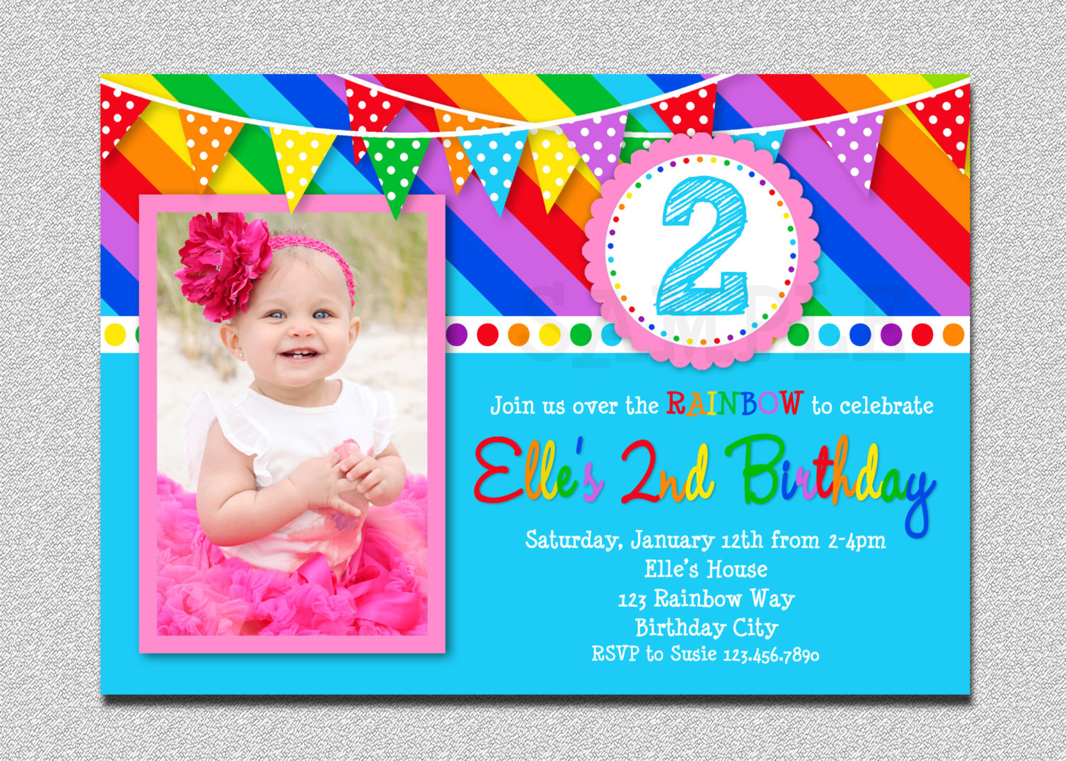 Rainbow Birthday Invitations
 Rainbow Birthday Invitation Rainbow Kids Birthday Invite 1st