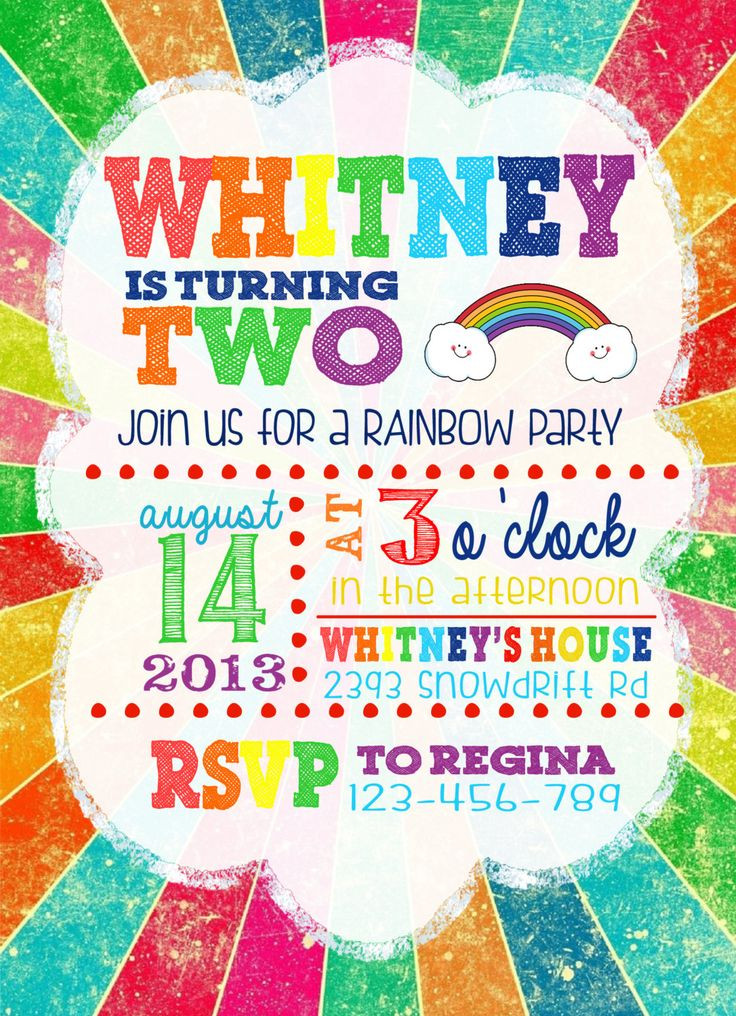 Rainbow Birthday Invitations
 Rainbow Birthday Party Ideas Little Us