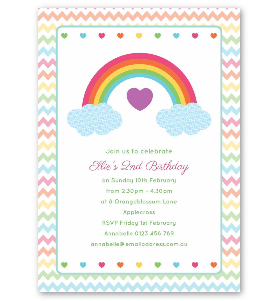 Rainbow Birthday Invitations
 Rainbow Birthday Invitation