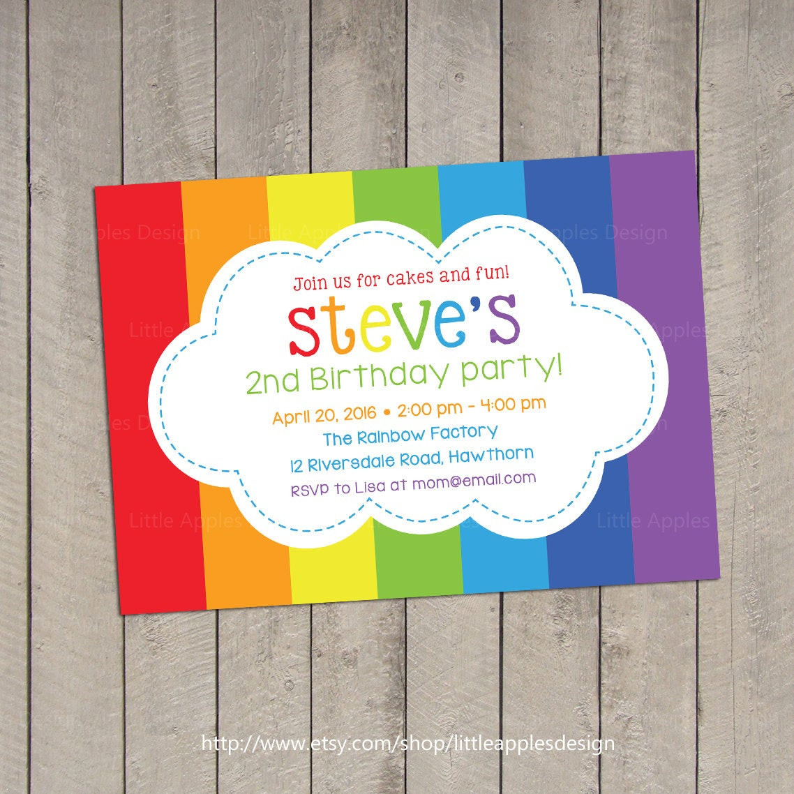 Rainbow Birthday Invitations
 Rainbow Invitation Rainbow Birthday invitation Rainbow