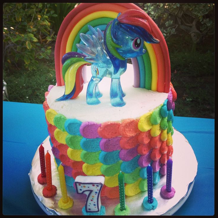 Rainbow Dash Birthday Cake
 Rainbow Dash Cake I made for my daughter s 7th birthday