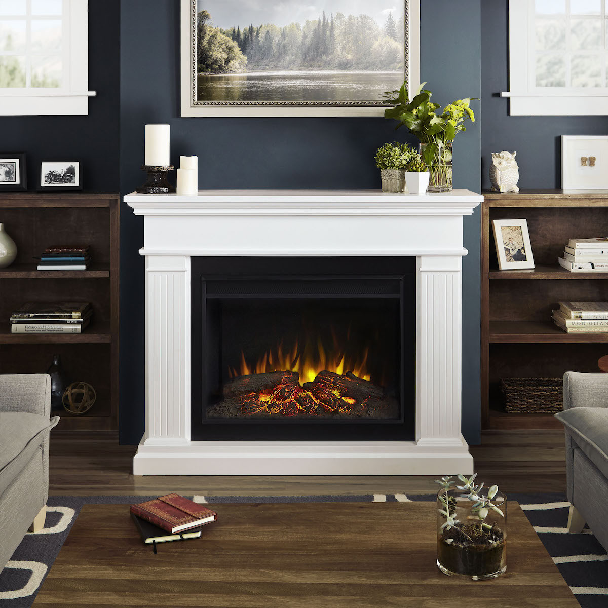 Real Flame White Electric Fireplace
 Real Flame Kennedy Grand Electric Fireplace in White