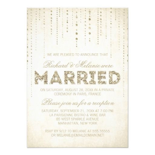 Reception Invitation Wording After Private Wedding
 Glitter Look Wedding Reception ly Invitation Send these