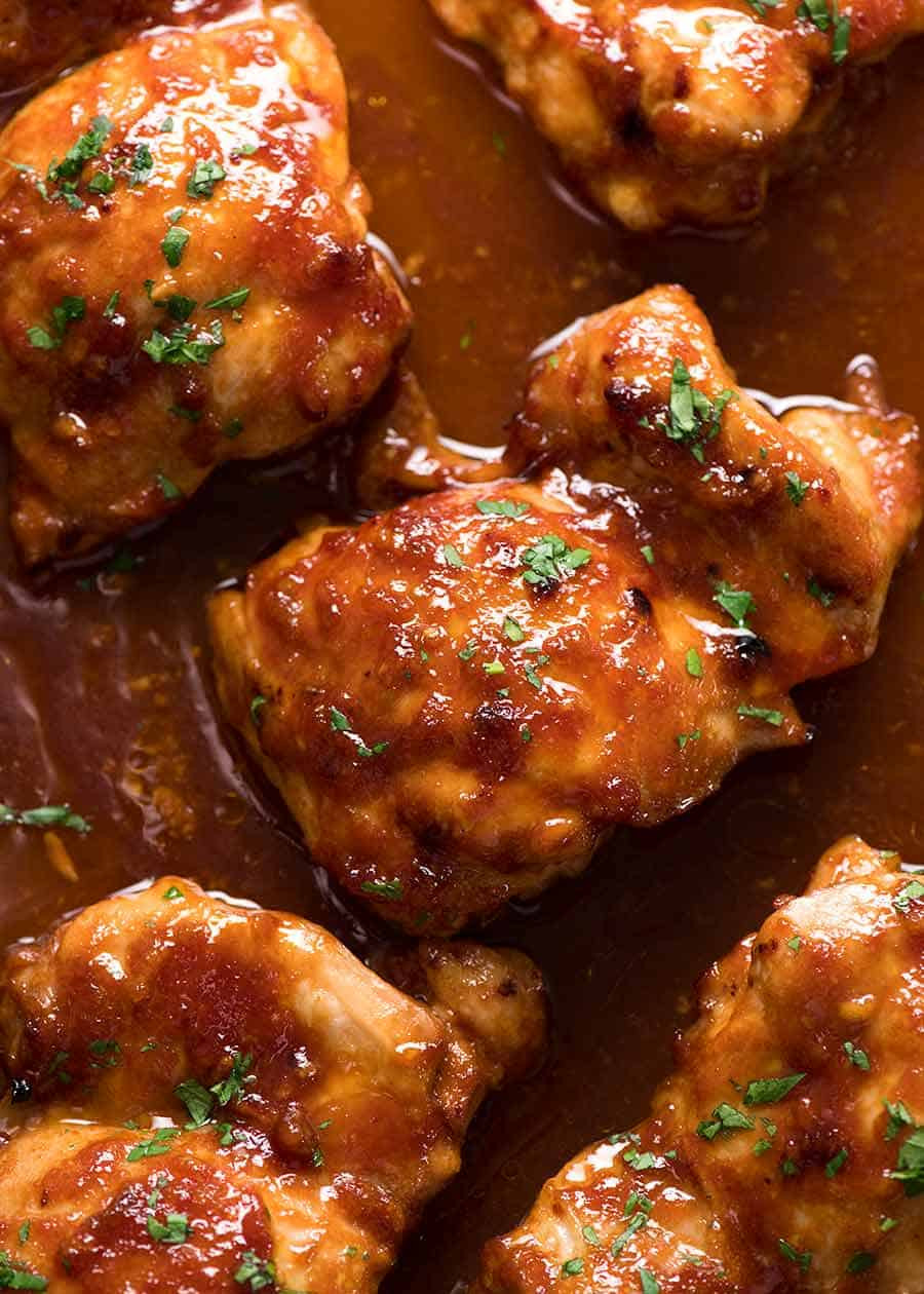 Recipe Baked Chicken Thighs
 Sticky Baked Chicken Thighs