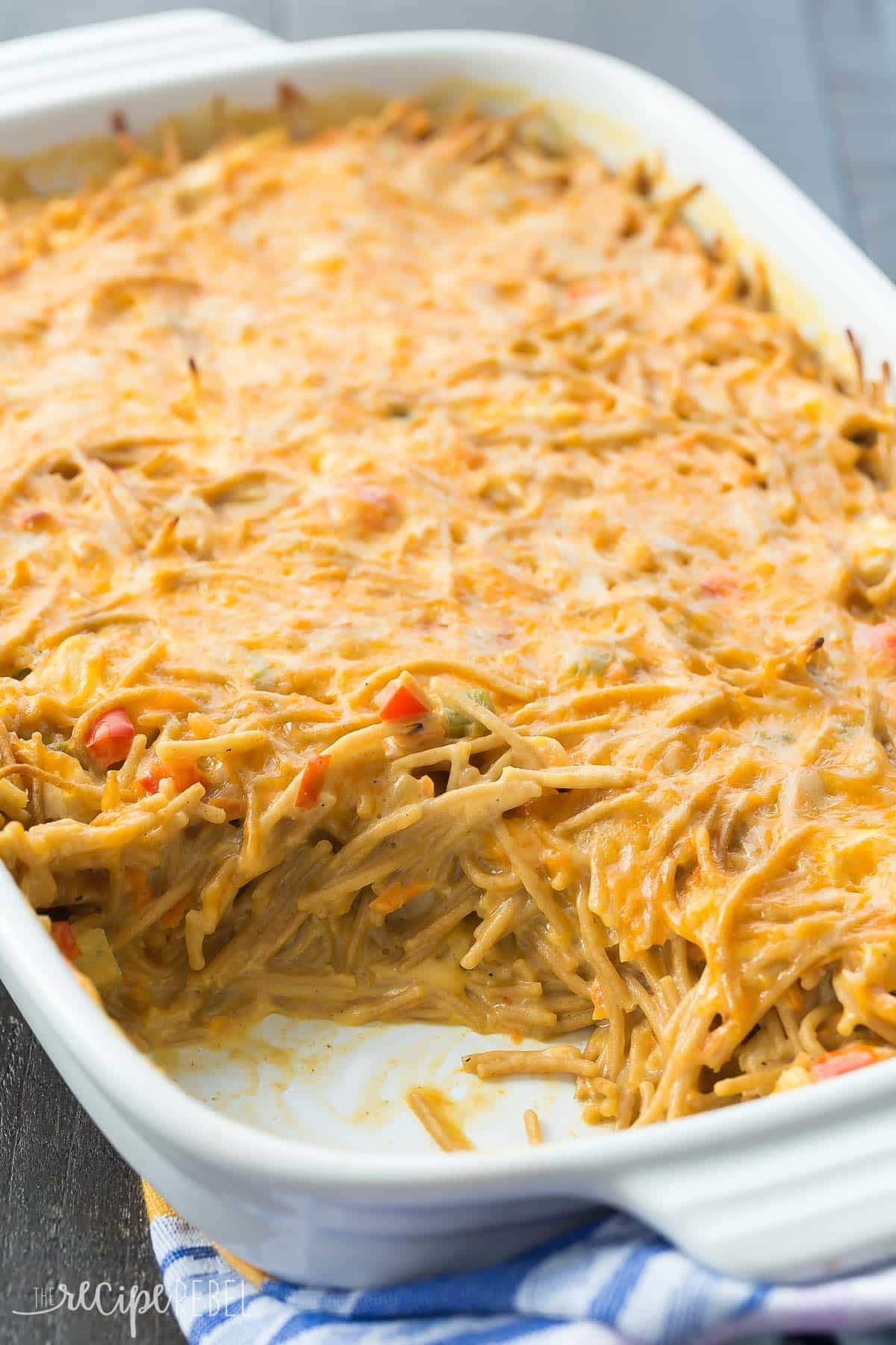 Recipes Baked Spaghetti
 Healthier Creamy Chicken Spaghetti Bake Recipe VIDEO