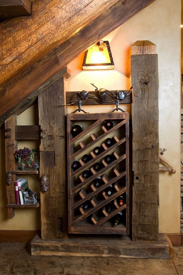 Reclaimed Wood Wine Rack DIY
 DIY wooden wine racks rustic wine cellar ideas old beams