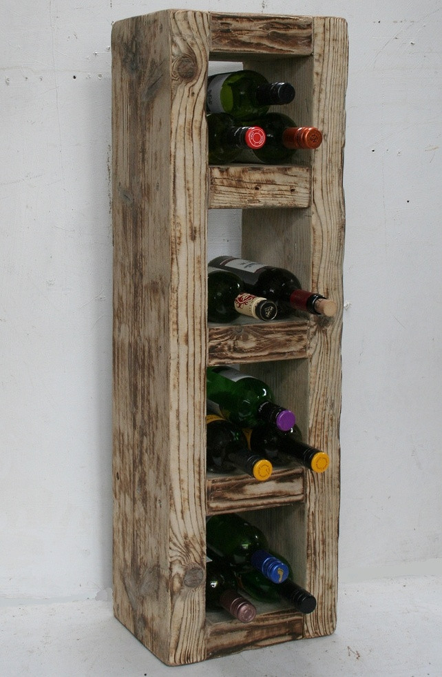 Reclaimed Wood Wine Rack DIY
 Reclaimed Solid Wood Wine Rack 16 Bots Rustic Contemporary