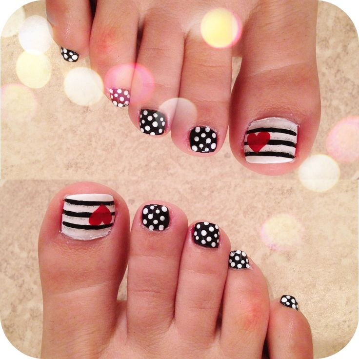 Red And Black Toe Nail Designs
 15 Easy Nail Art for Toes Pretty Designs