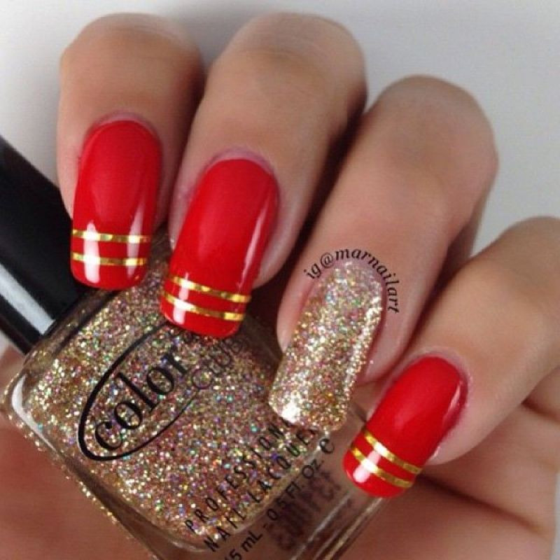Red And Gold Nail Designs
 52 Red And Gold Nail Art Designs For Trendy Girls