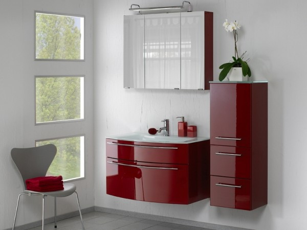 Red Bathroom Vanity
 Pelipal Bathroom Furniture Roulette 900mm Gloss red vanity