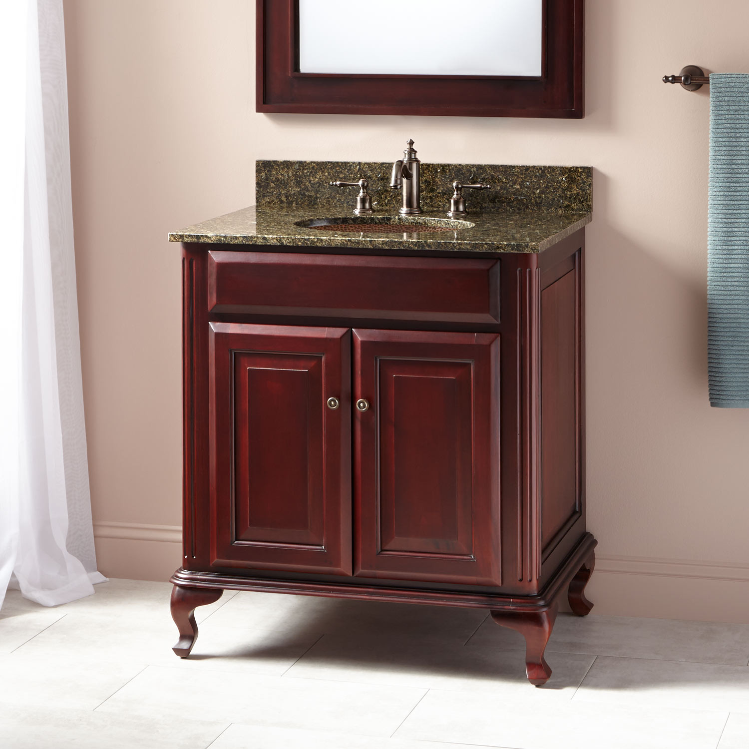 Red Bathroom Vanity
 30" Mercia Vanity for Undermount Sink Red Walnut