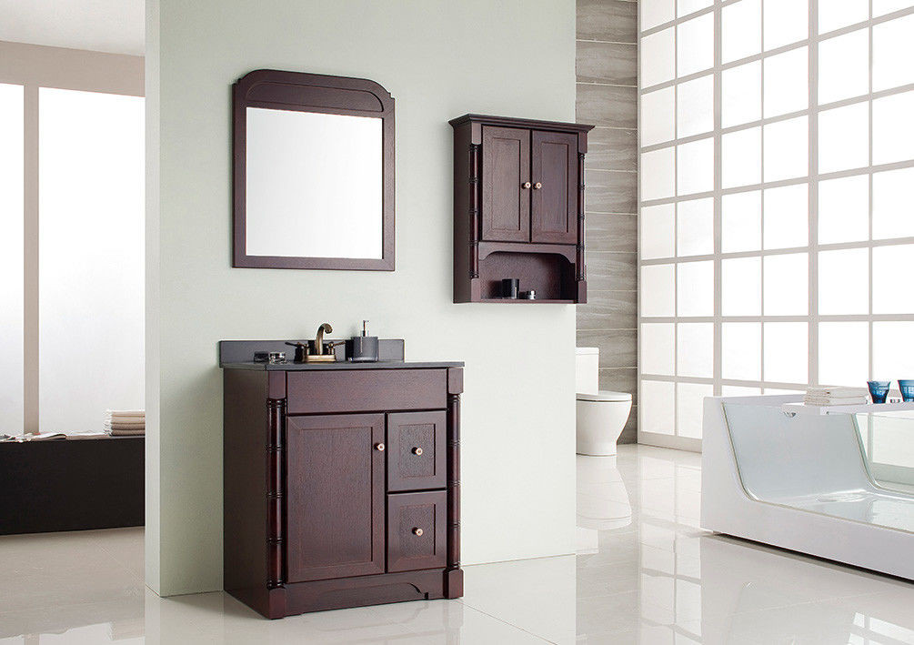 Red Bathroom Vanity
 32 Inch Bathroom Vanity Marble Countertop Dark Red Wall