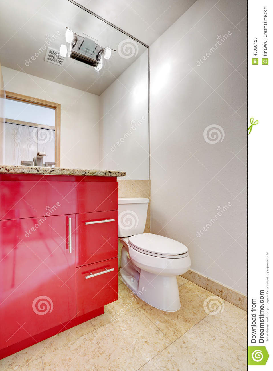 Red Bathroom Vanity
 Red Bathroom Vanity Cabinet With Granite Top And