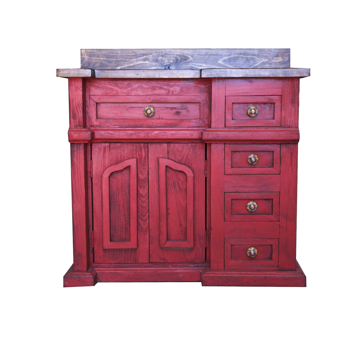 Red Bathroom Vanity
 Order Custom Made Rover Red Rustic Vanity