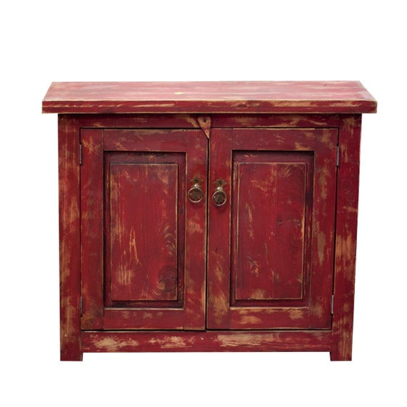 Red Bathroom Vanity
 Red Rustic Bathroom Vanity 9514 by FoxDenDecor on Etsy