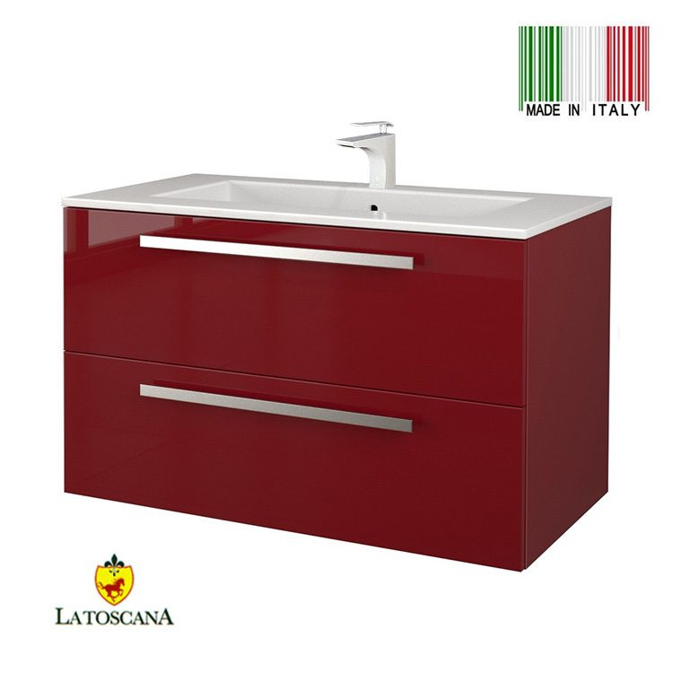 Red Bathroom Vanity
 LaToscana 34 inch AMBRA Modern Bathroom Vanity With Finish