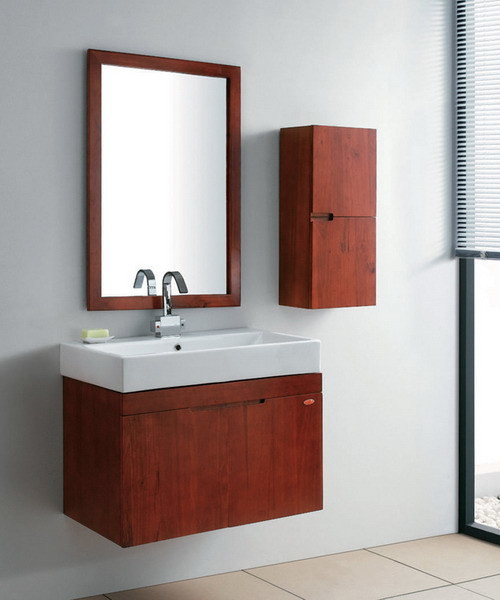 Red Bathroom Vanity
 China Red Solid Wood Bathroom Vanity Unit Set GBW009