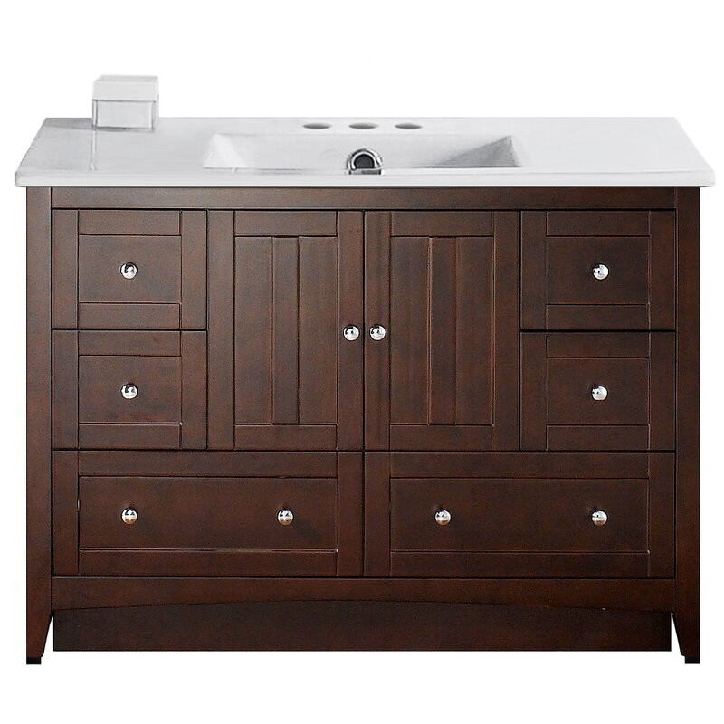 Red Bathroom Vanity
 Red Barrel Studio Cruthers 48" Single Bathroom Vanity Set