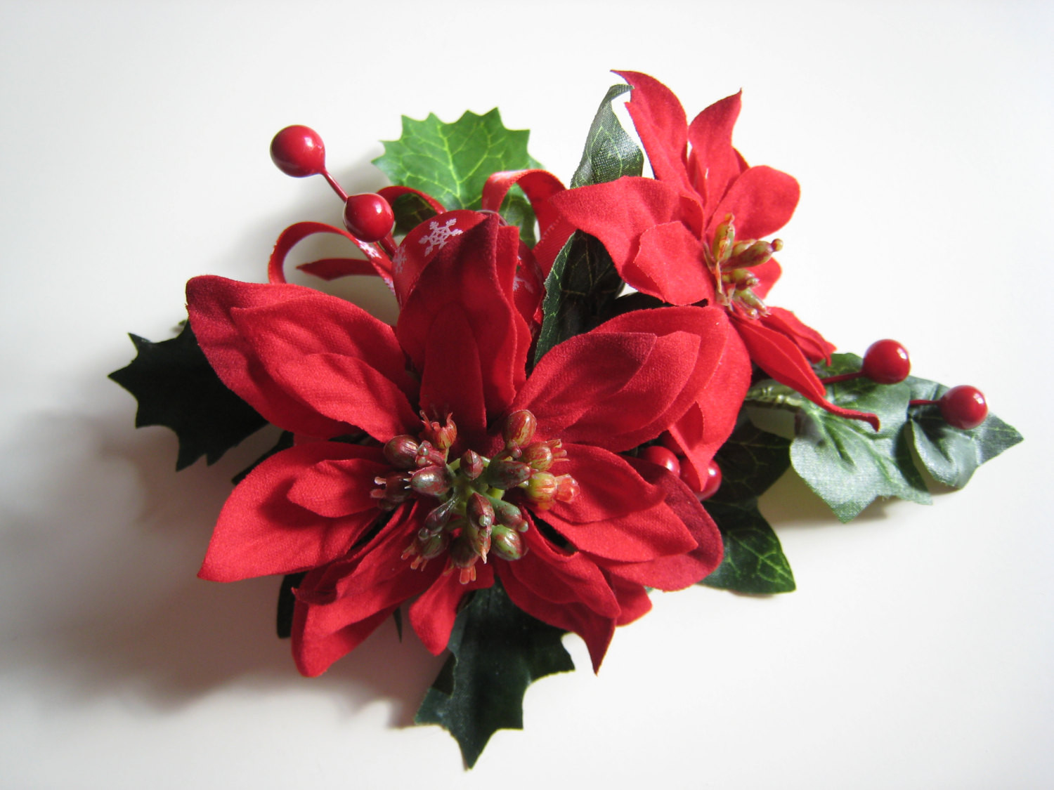 Red Christmas Flower
 Red Poinsettia Christmas Flower Corsage Wedding Anniversary
