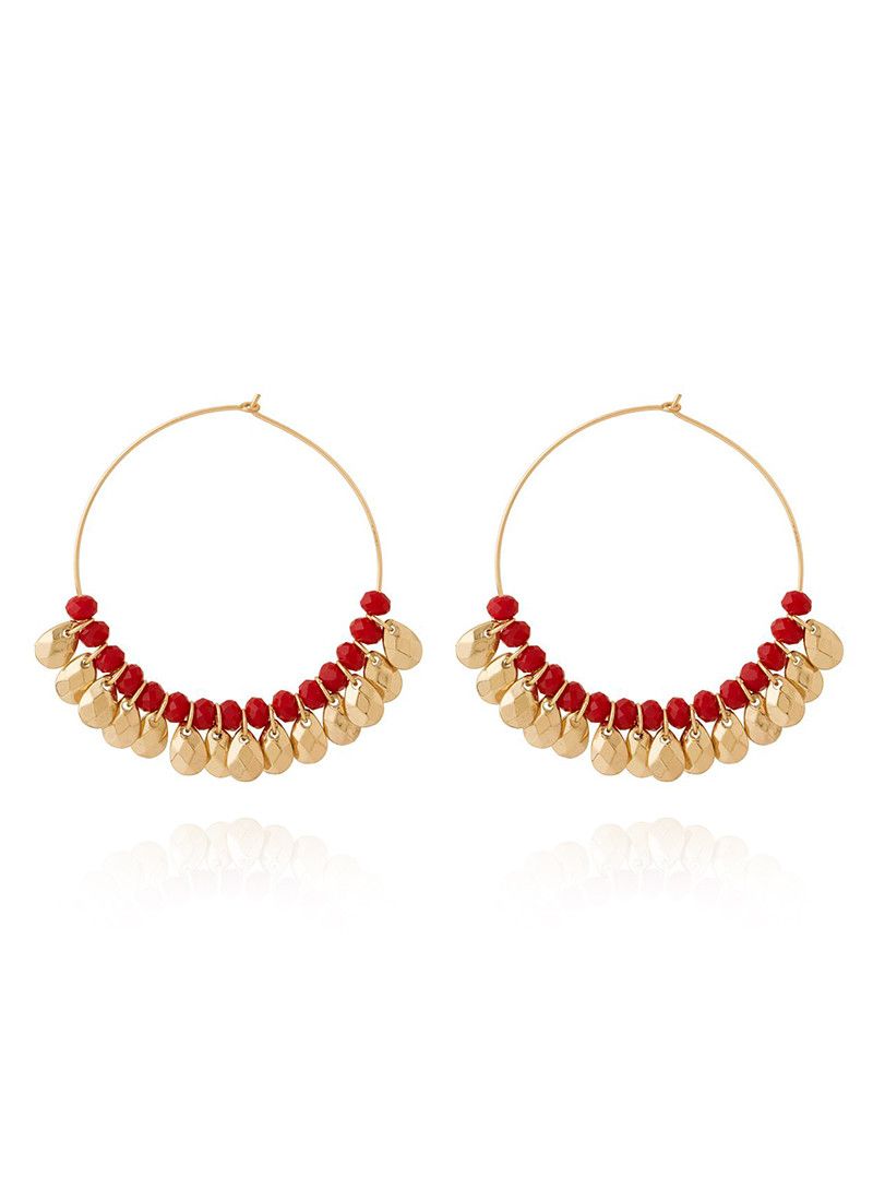 Red Hoop Earrings
 Buy Gold N Red Hoop Earrings hoops line Shopping