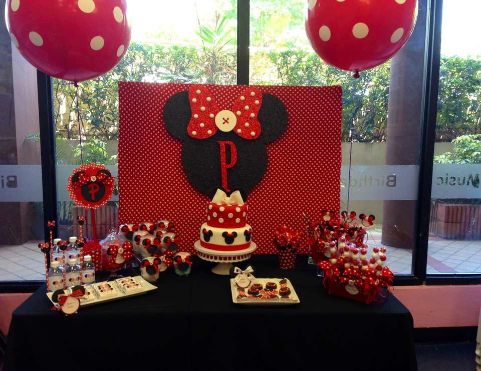 Red Minnie Mouse Birthday Decorations
 Minnie Mouse Birthday "Patricia 1st Birthday"