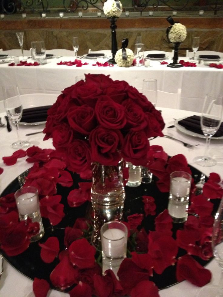 Red Wedding Decorations
 Red Rose Wedding Centerpieces